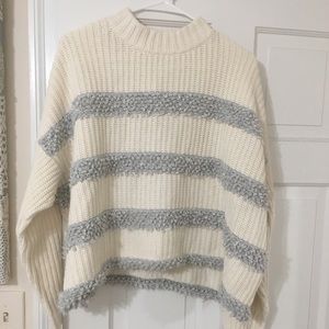 Gray and White Stripe Lou & Grey Crop Sweater